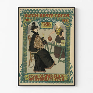 Vintage Dutch Skate Cocoa Poster by Erven Caspar Flick