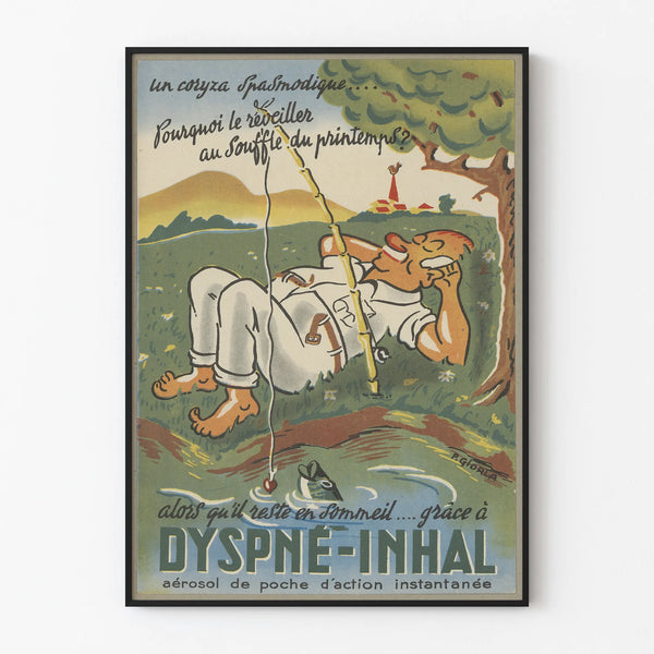 Vintage poster Dyspné-Inhal - Retro health wall decoration