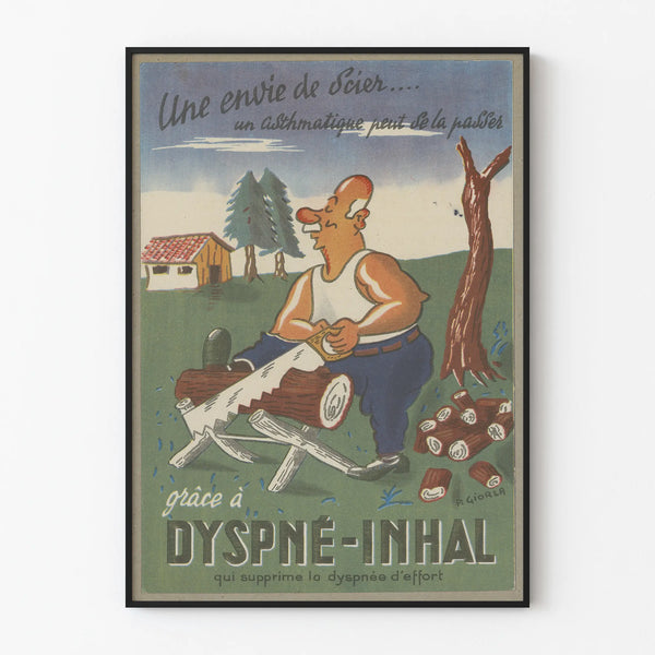 Vintage Poster Dyspné-Inhal Asthma and Dyspnea