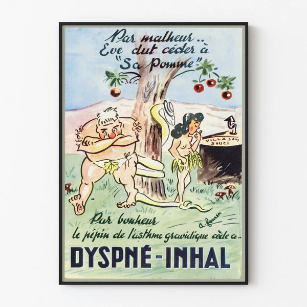 Vintage Dyspné-Inhal advertising poster wall decoration