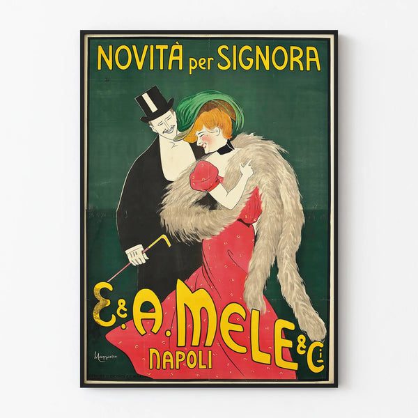 Vintage poster E & A Mele Naples - Elegant wall decoration