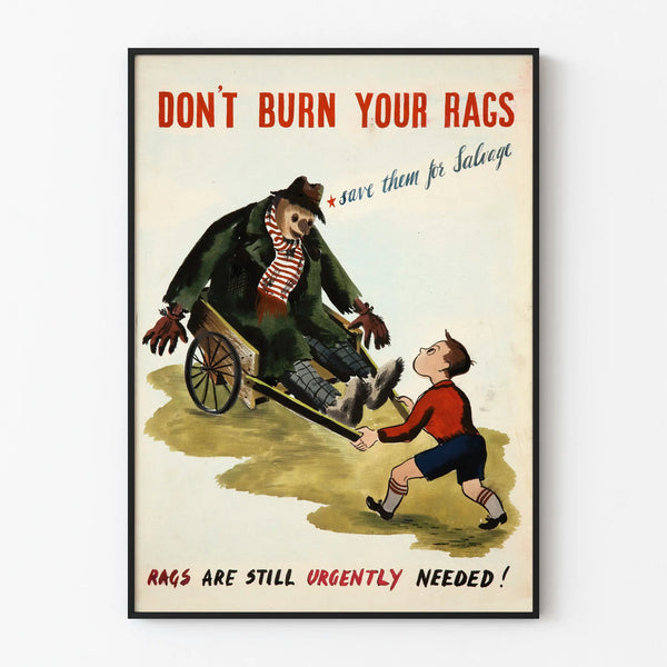 Vintage poster don’t burn your rags wall decoration vintage