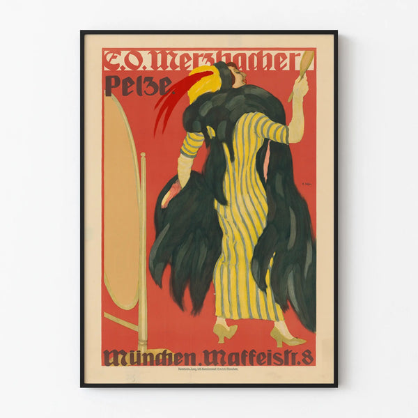 Vintage Poster E.O. Merzbacher Pelze - Wall Decoration Fashion Luxury