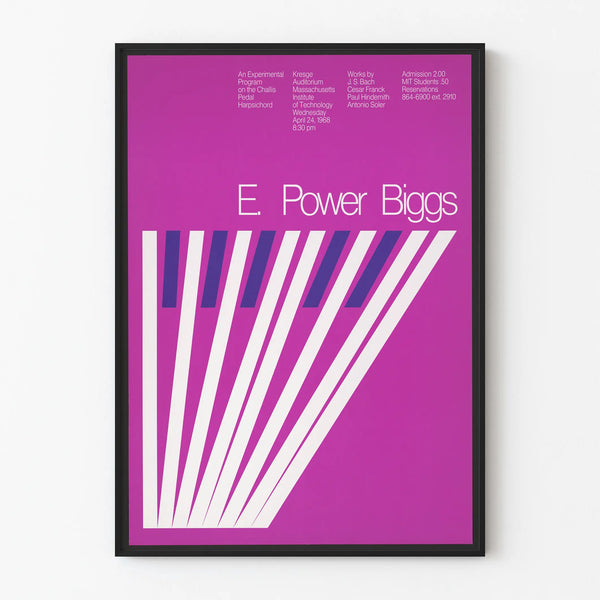 Poster E. Power Biggs - Vintage Violet Piano Design