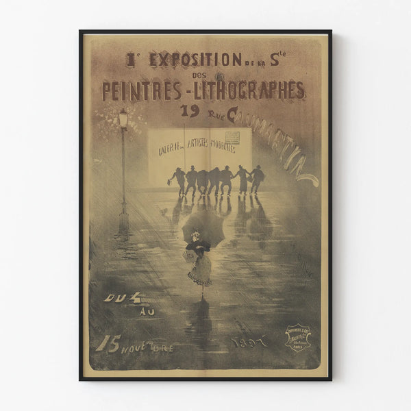 Vintage Wall Decoration Poster for the First Exhibition of Lithographic Painters
