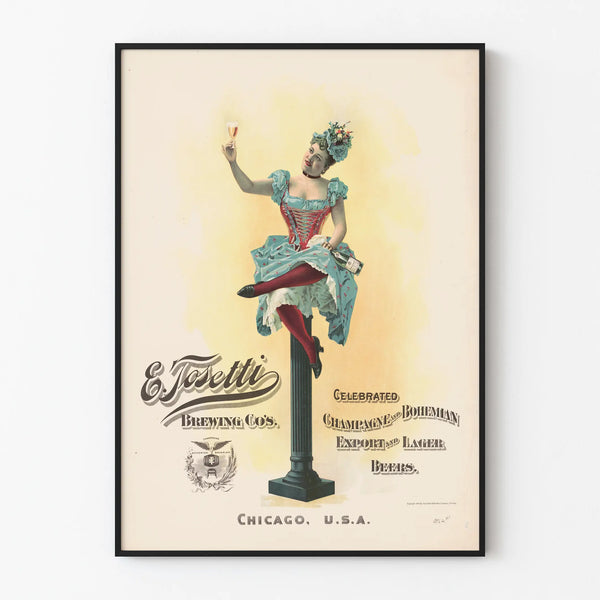 Vintage poster E. Tosetti Brewing Co - Retro wall decoration beer
