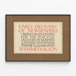 Vintage Poster Morning Delivery W.H. Smith & Son — framed artwork on a wall