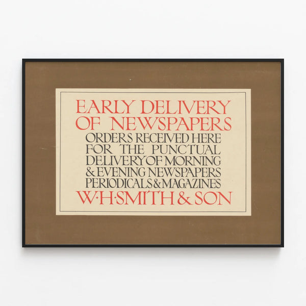 Vintage Poster Morning Delivery W.H. Smith & Son — framed artwork on a wall