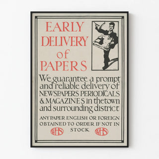 Vintage poster of fast newspaper delivery
