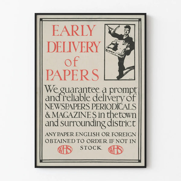 Vintage poster of fast newspaper delivery