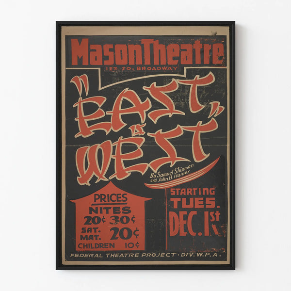 Vintage Poster East is West Theater - Retro Wall Decoration