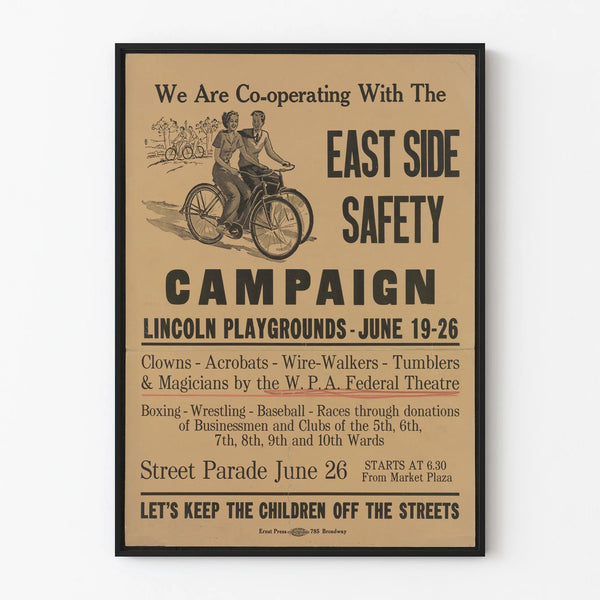 Vintage Safety Campaign Poster East Side