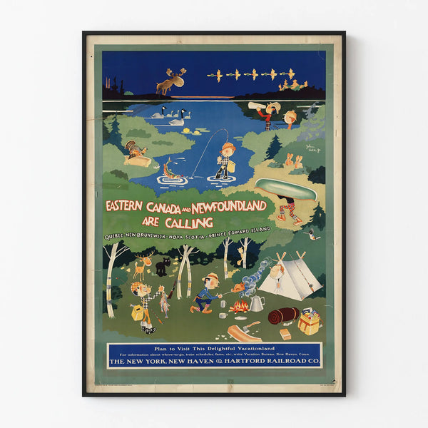 Vintage poster of Eastern Canada and Newfoundland - Nature and adventure wall decor