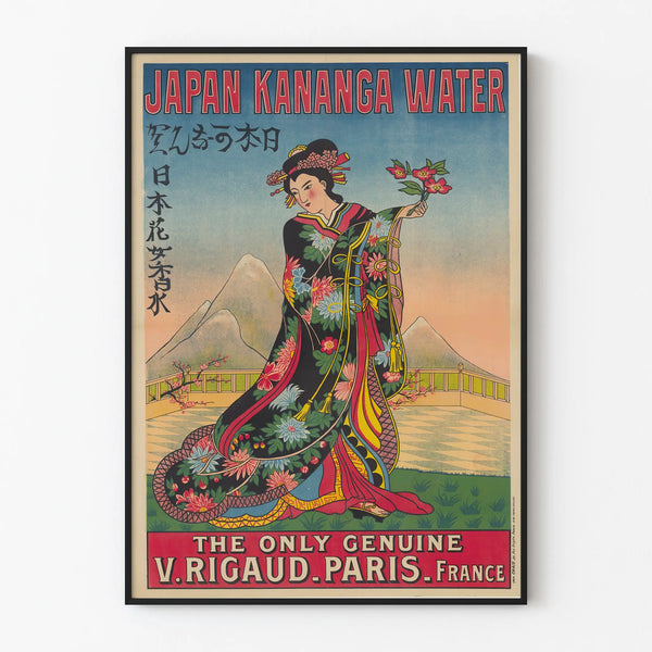 Vintage Japan Kananga Water Poster for Wall Decoration