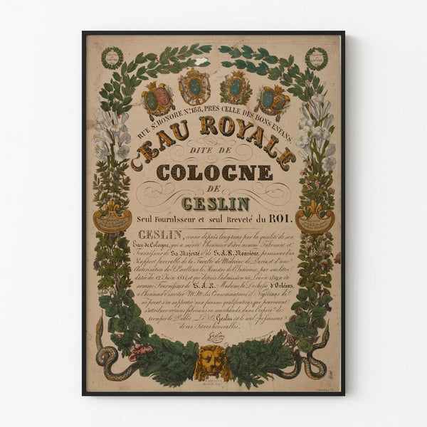 Vintage Eau Royale de Cologne Poster - Historic Wall Decoration