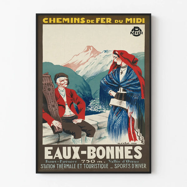 Vintage Poster of Eaux-Bonnes, Pyrénées for Wall Decoration