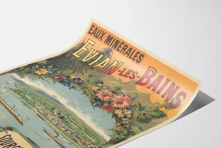 Vintage Poster Mineral Water Évian-les-Bains Source Cachat