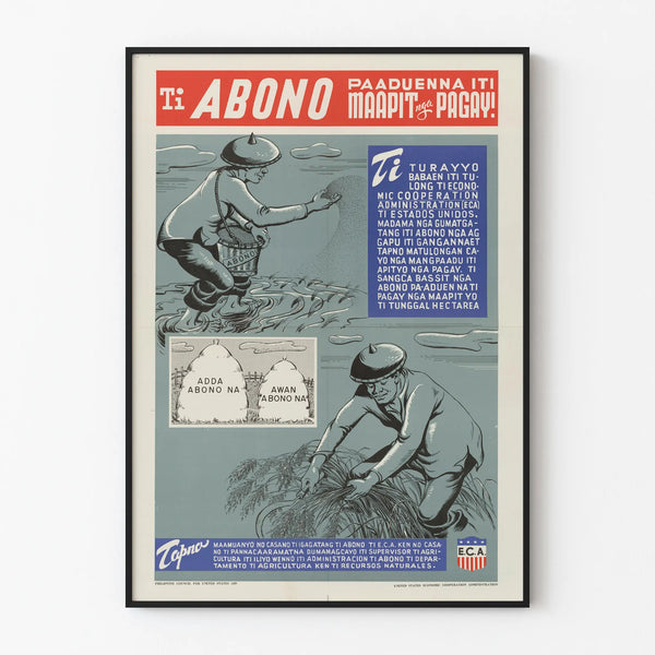 Vintage poster on the use of fertilizer for agriculture