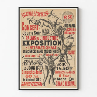 Vintage poster Electric Lighting 1886 - International Exhibition Palace of Industry