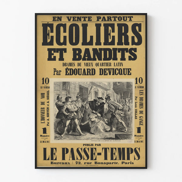 Vintage Poster of Schoolchildren and Bandits - Historic Wall Decoration