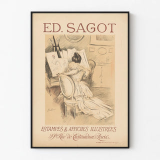Vintage wall decoration poster Ed. Sagot Illustrated Prints & Posters