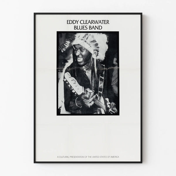 Vintage poster of Eddy Clearwater Blues Band in black and white