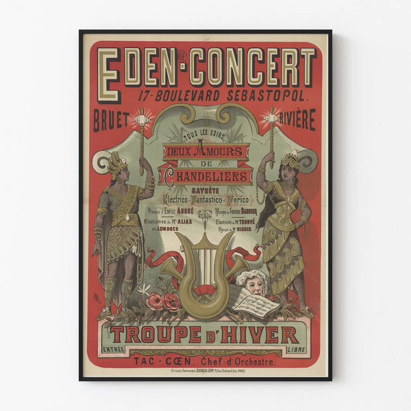 Vintage Eden Concert Boulevard Sébastopol Poster - Artistic Wall Decoration