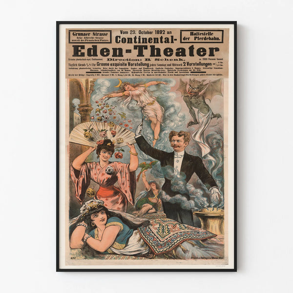 Vintage Theatre Eden Poster 1892 - Historic Wall Decoration