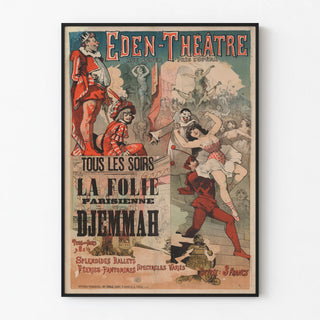 Vintage poster Eden Theatre La Folie Parisian Ballet Pantomime