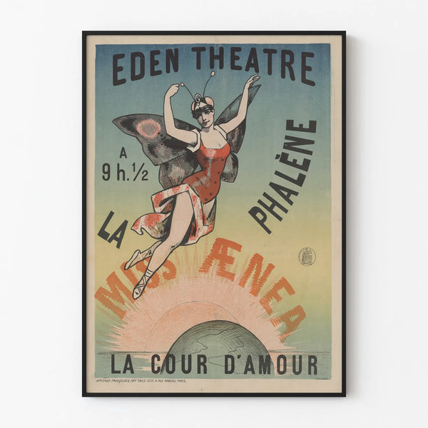 Vintage poster Eden Theatre La Phalène Miss Aenea Ballet La Cour d'Amour