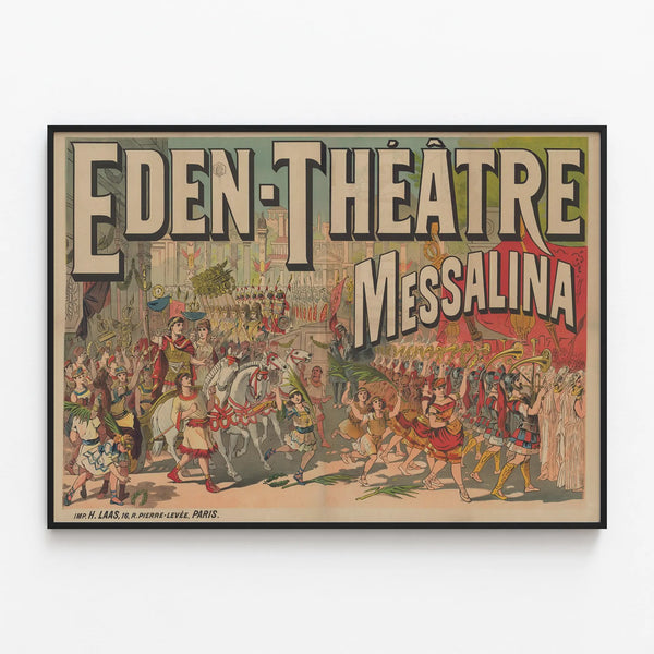 Vintage Theater Poster Eden - Messalina — framed artwork on a wall