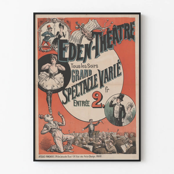 Vintage Eden Theatre Poster Grand Variety Show