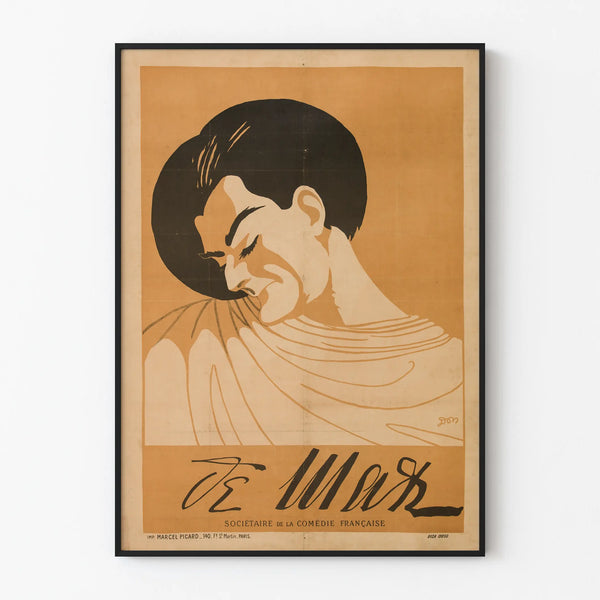 Vintage poster of Édouard de Max, actor at the Comédie Française
