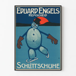 Vintage Eduard Engels Remscheid Ice Skates Poster