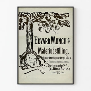 Decorative Poster Exhibition Edvard Munch Black and White