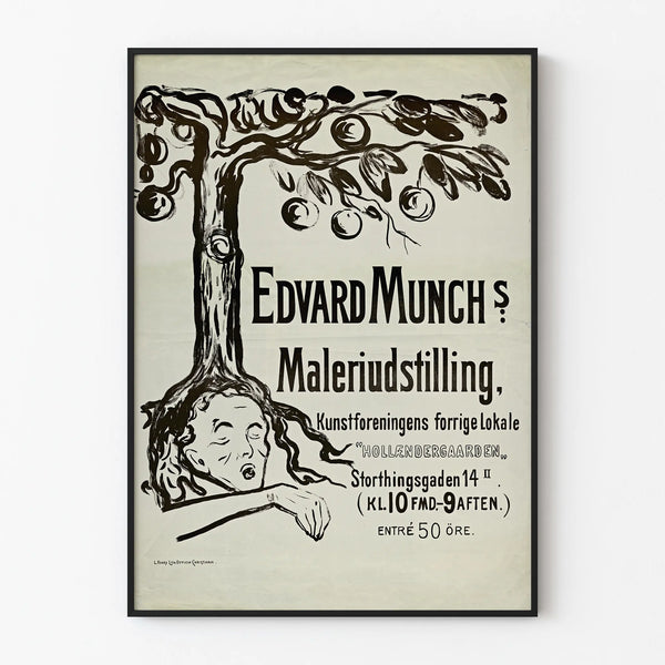 Decorative Poster Exhibition Edvard Munch Black and White
