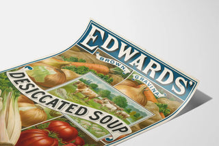 Vintage poster Edwards Desiccated Soup 4 varieties of vegetables