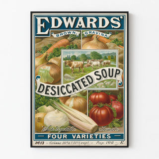 Vintage poster Edwards Desiccated Soup 4 varieties of vegetables