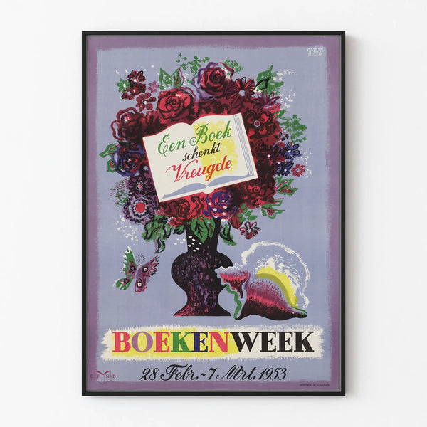 Vintage decorative poster Boekenweek 1953