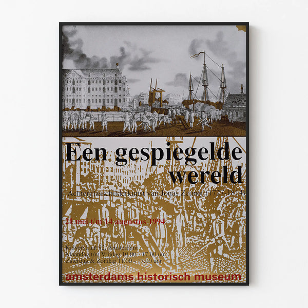 Historical poster 'A Mirrored World' - Vintage Amsterdam wall art