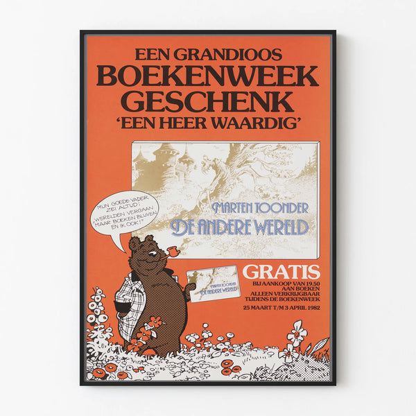 Vintage poster Boekenweek gift 1982 - Original wall decoration