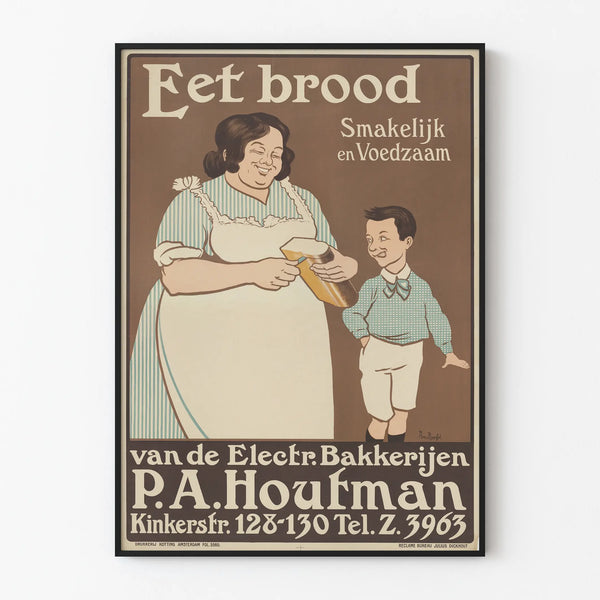 Vintage poster 'Eet Brood' for gourmet wall decoration