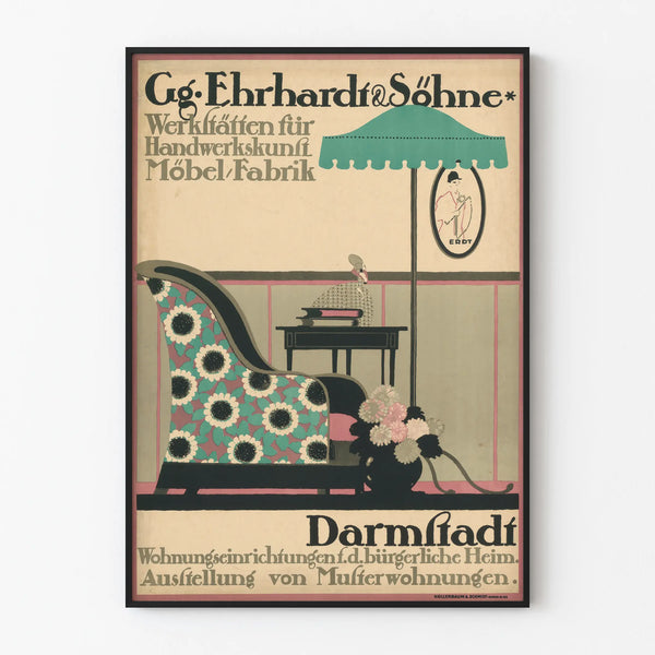 Vintage Poster for Handmade Furniture Ehrhardt & Söhne