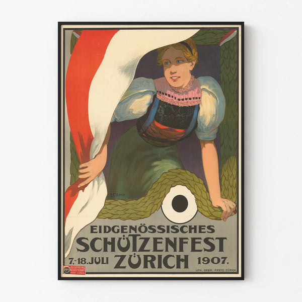 Vintage poster of the Schützenfest in Zurich 1907