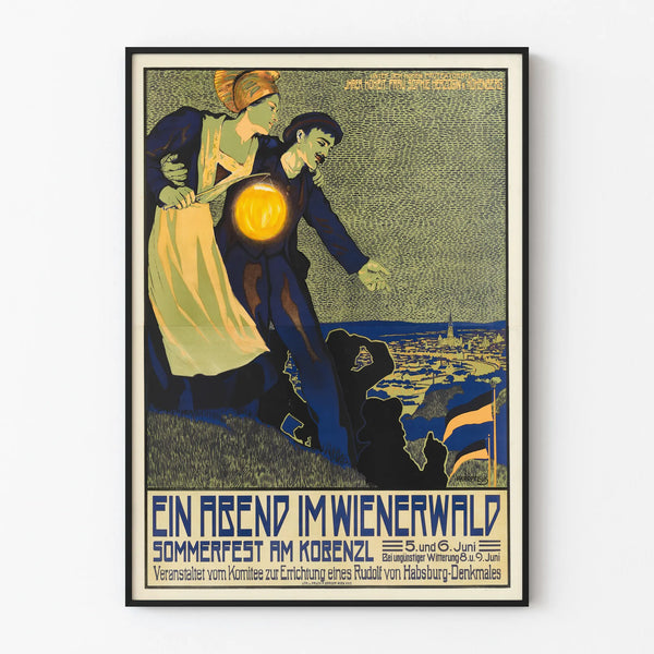 Vintage poster A Summer Evening in the Viennese Woods - Summer Wall Decoration