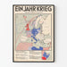 Historical War Map Poster 1939-1940 Europe