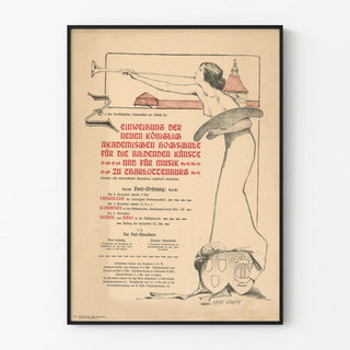 Vintage poster of the inauguration of the Royal Academy of Fine Arts and Music Charlottenburg