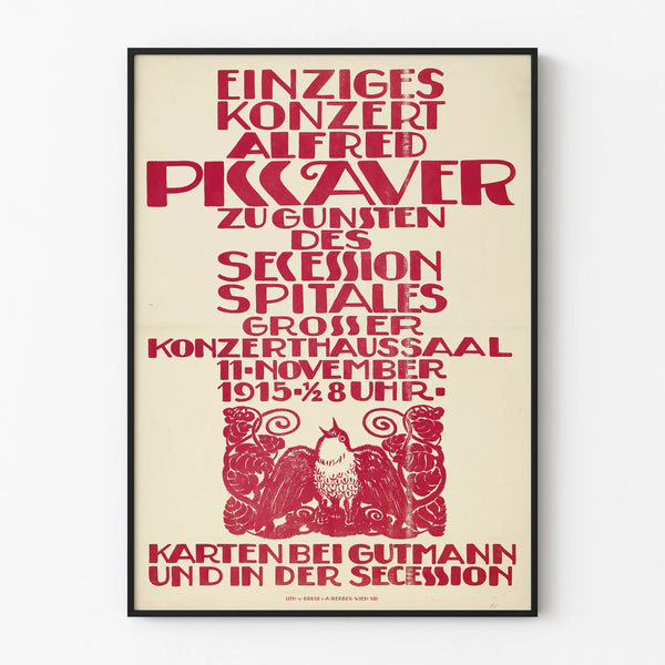 Alfred Piccaver Concert Poster 1915 - Vintage Wall Decoration