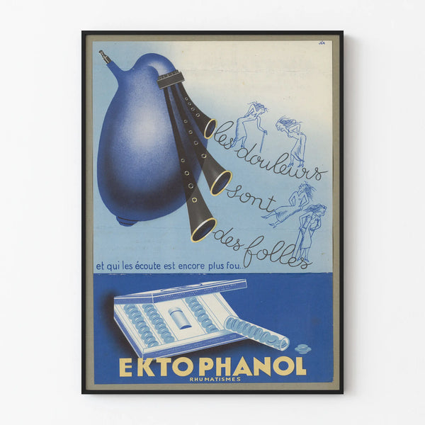 Vintage poster Ektophanol - Retro wall decoration for health and rheumatism