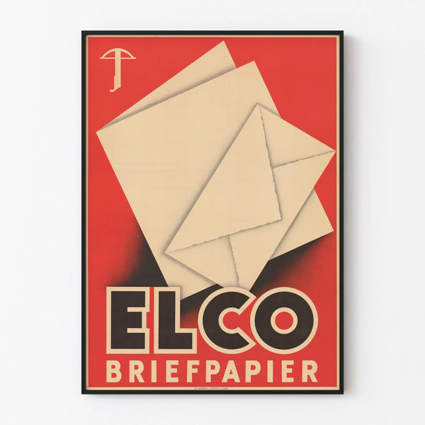 Vintage Poster ELCO Letter Paper - Graphic Wall Decoration